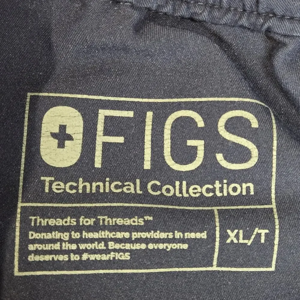 Figs Scrub Pants‎ Mens XL Tall Cairo Cargo Navy Blue Medical Dental Comfort