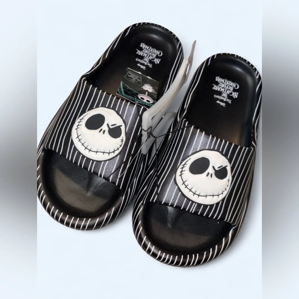 🎃 Disney Nightmare Before Christmas Men’s Slides Jack Skellington NWT Size 11