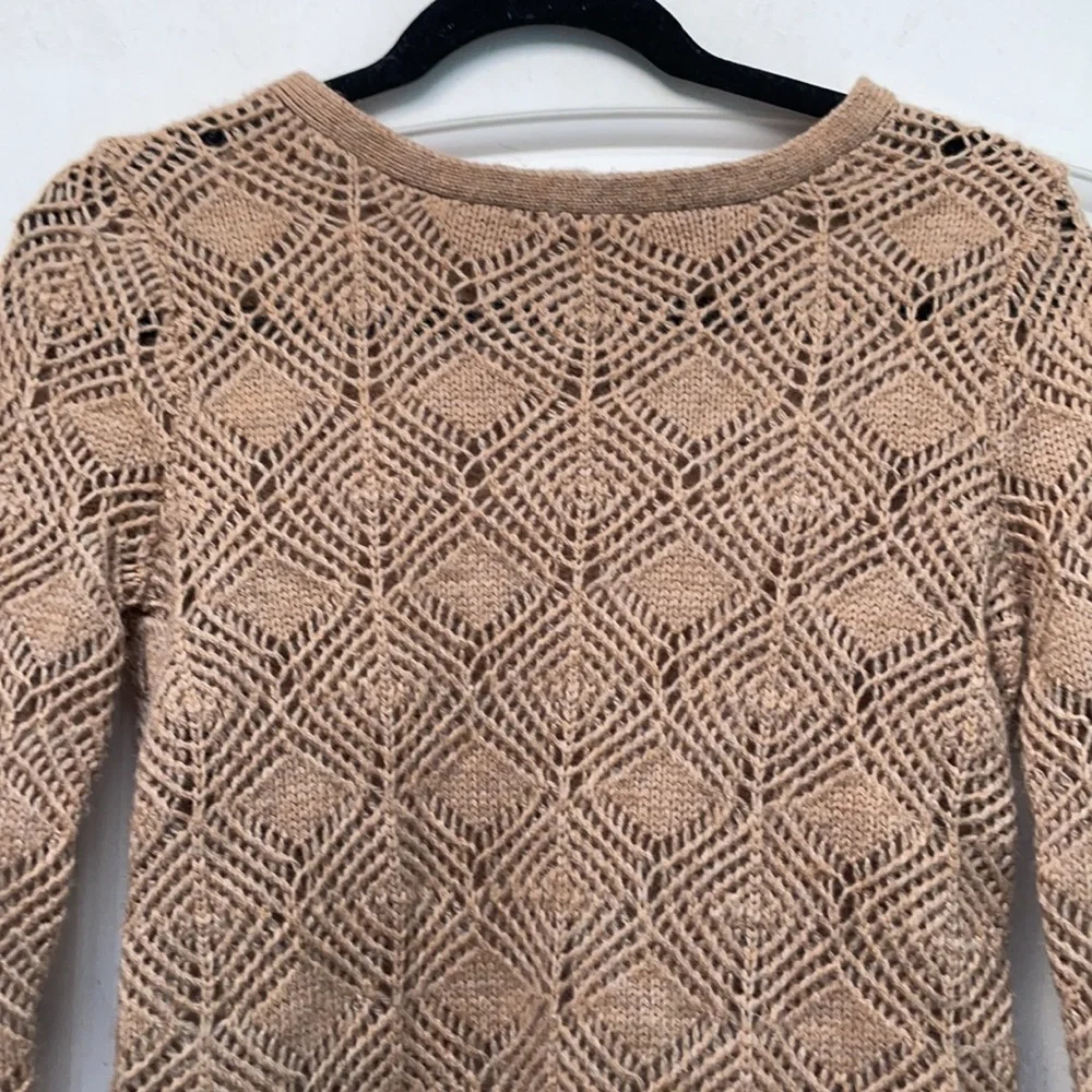 J. Crew camel colored open weave sweater sz S