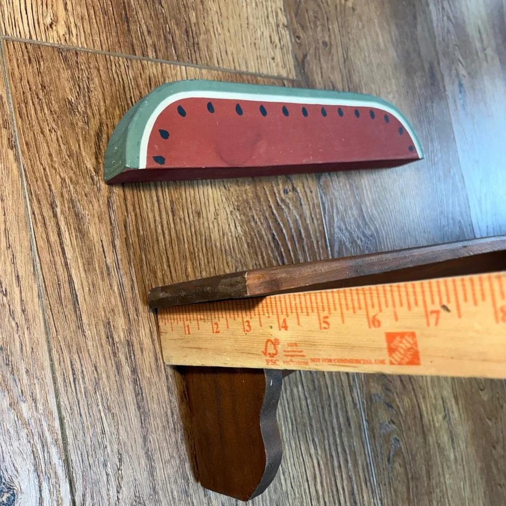 VTG Country Wood Wall Shelf Heart Cutout Watermelon Decor Farmhouse 20