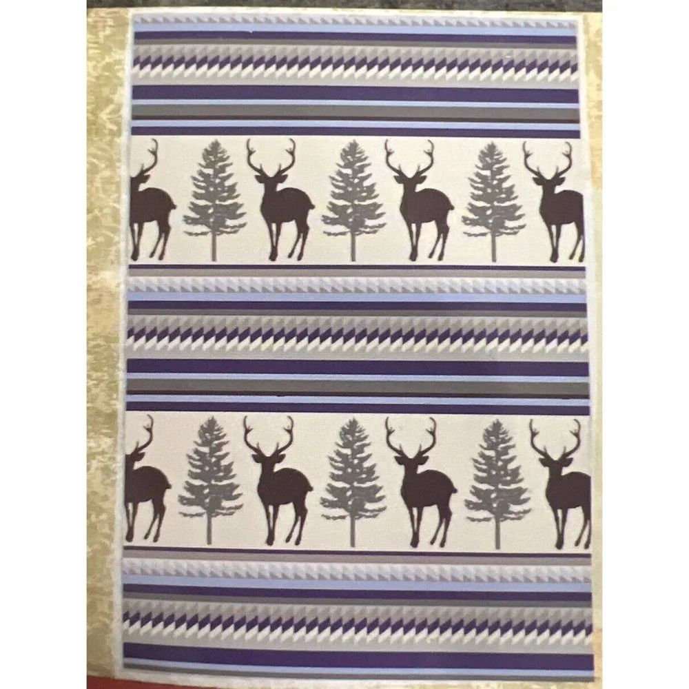 New MOSSY OAK SHERPA THROW BLANKET 70” X 50” Oversized Moose‎ Trees Striped NEW