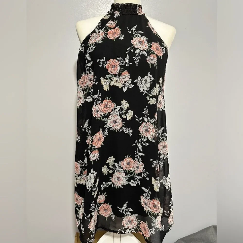 As U Wish black floral dress. Size S