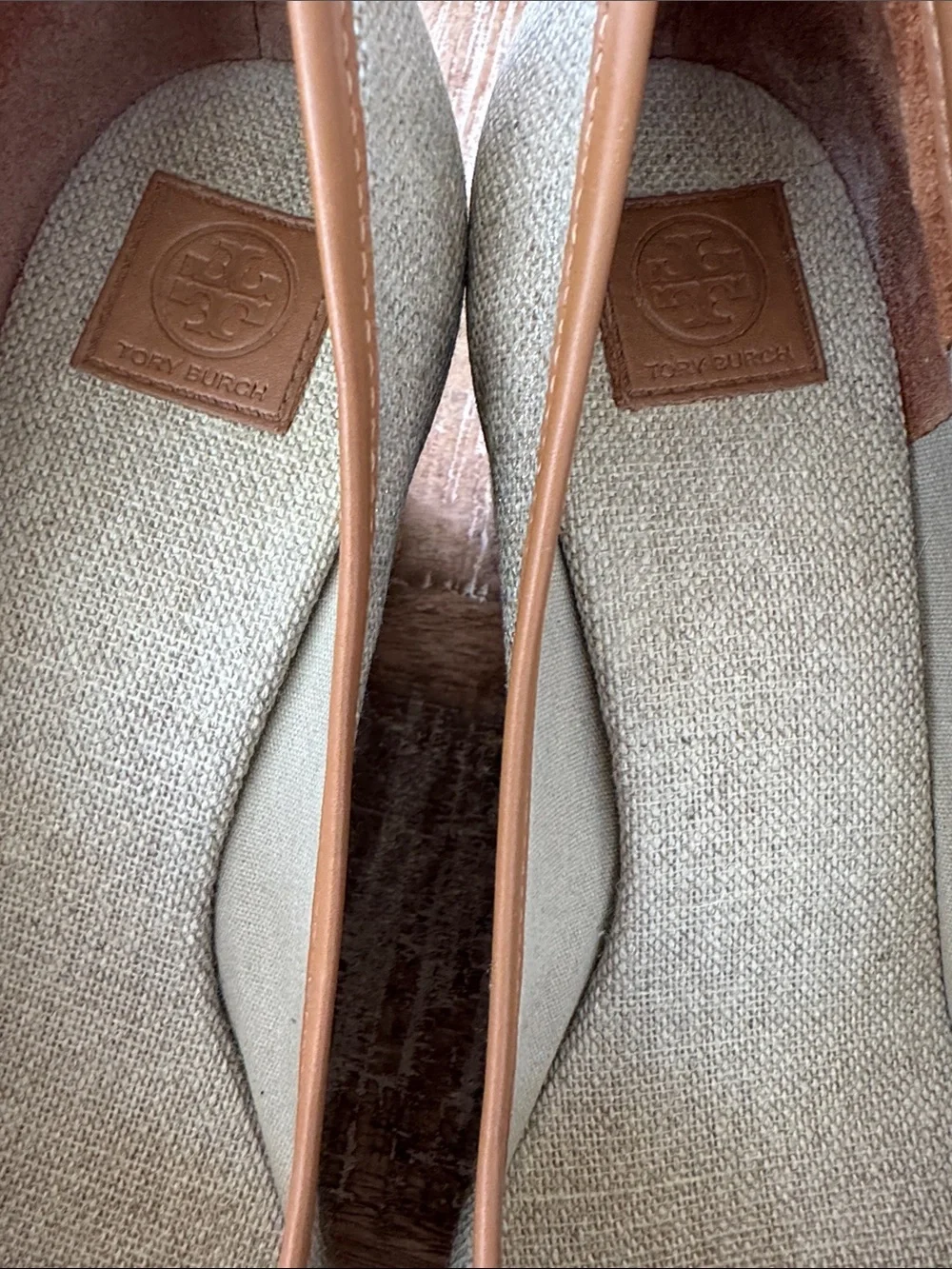 Tory Burch Majorca WEDGE SANDAL ESPADRILLE PLATFORM PEEP CANVAS Size 7