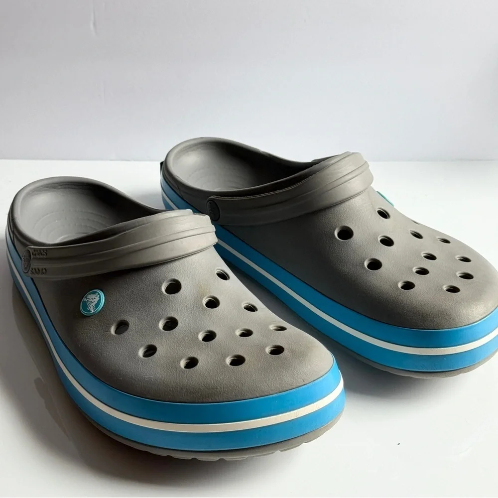 Crocs Gray and Blue Crocs