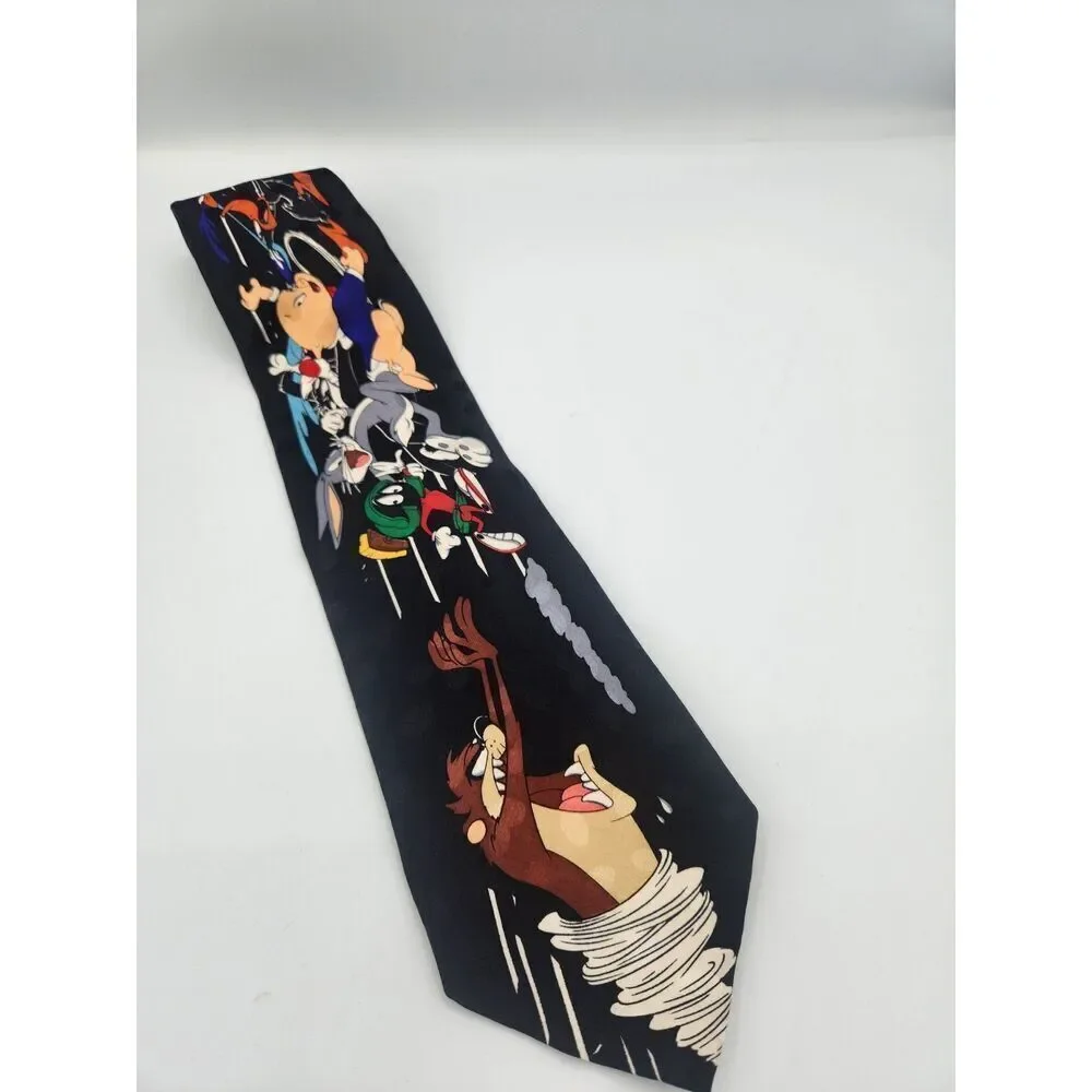 Vintage Looney Tunes Mania 100% Silk Tie