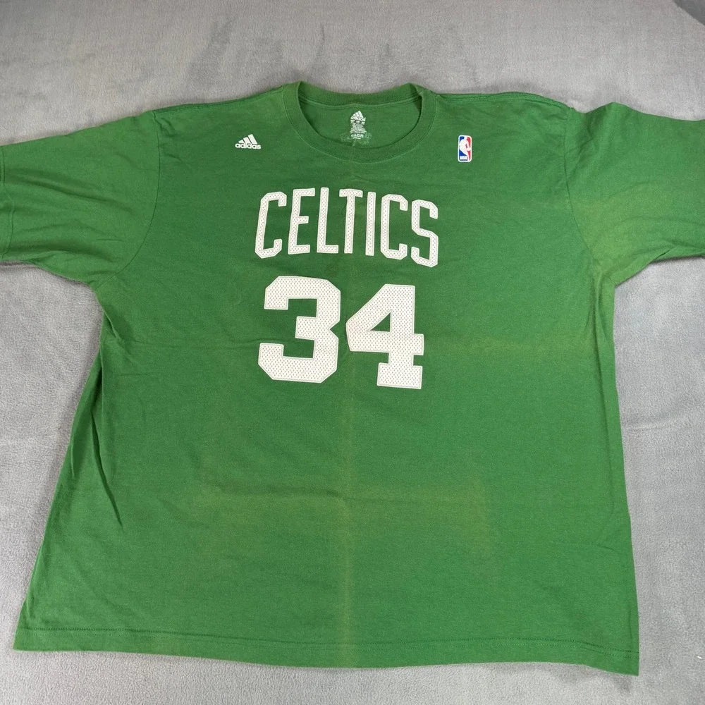Adidas Boston Celtics Paul Pierce 34 NBA Player T-Shirt Green Mens 2XL XXL