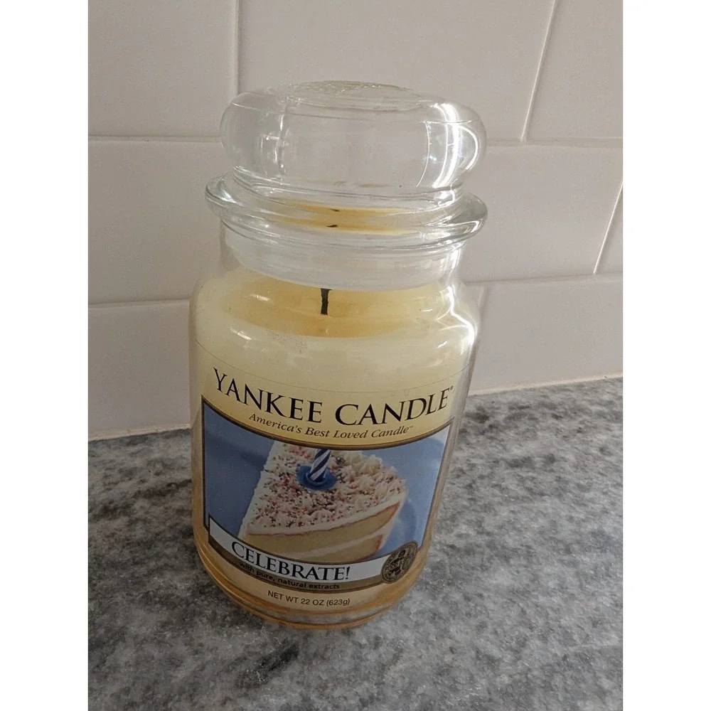 Yankee Celebrate Birthday Cake Candle Large 22 Oz Barely Used