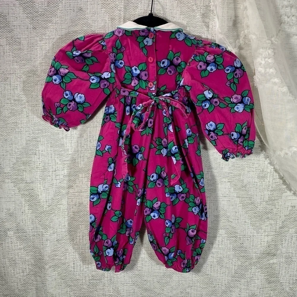 Vintage Baby Cay peter pan collar floral jumpsuit size 24M