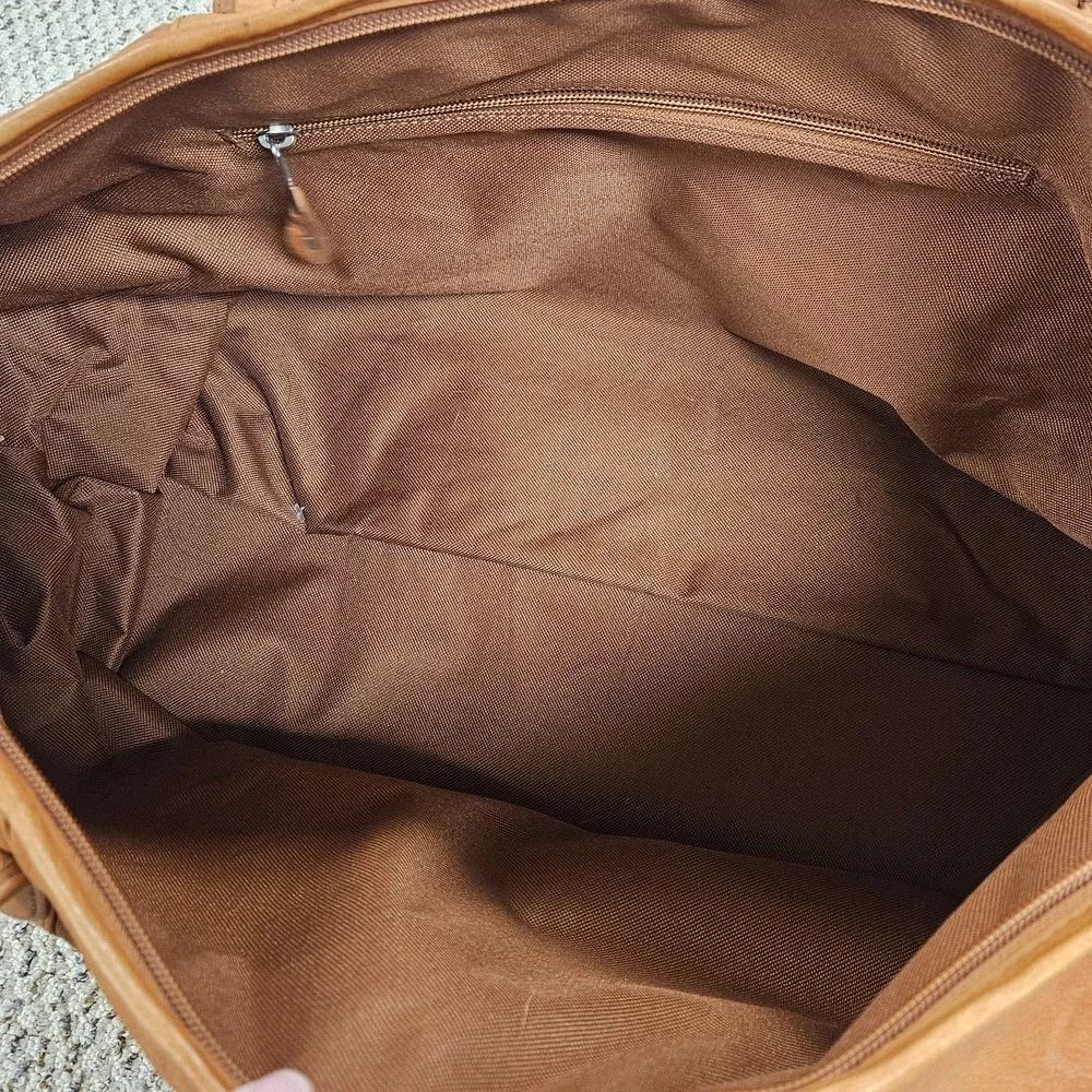 Promotional Canyon‎ Outback Leather Goods Golden Brown Leather Dufflel Travel