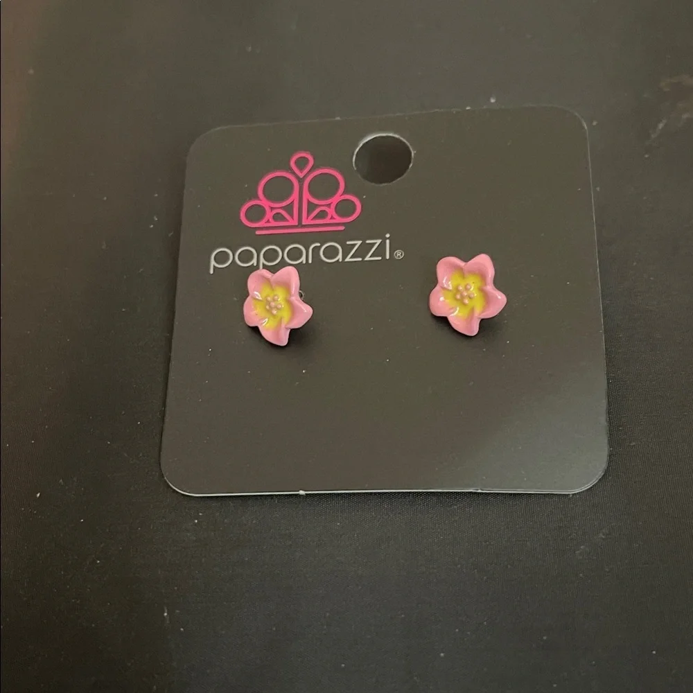 Paparazzi Pink Blossom Kids Earrings