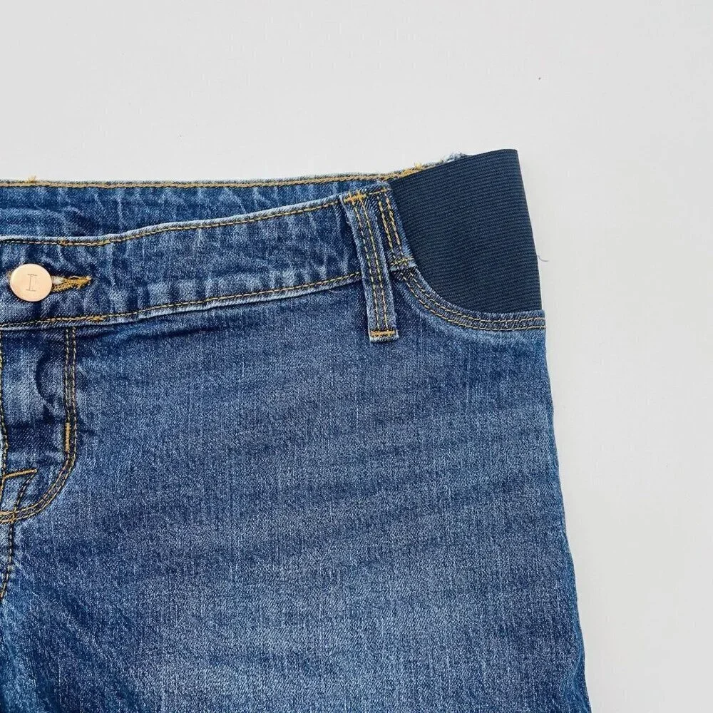 Isabel Maternity by‎ Ingrid & Isabel Size 8 Under Belly Jean Shorts Dark Wash