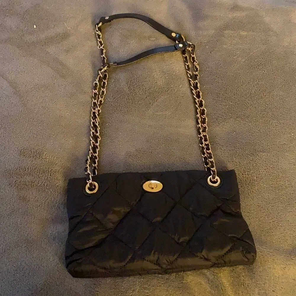 DKNYC black quilted