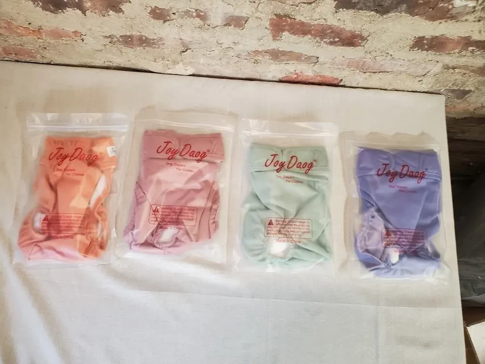 Joy Daog Dog Diapers Reusable Female Puppy Incontinence L Multicolor Washable