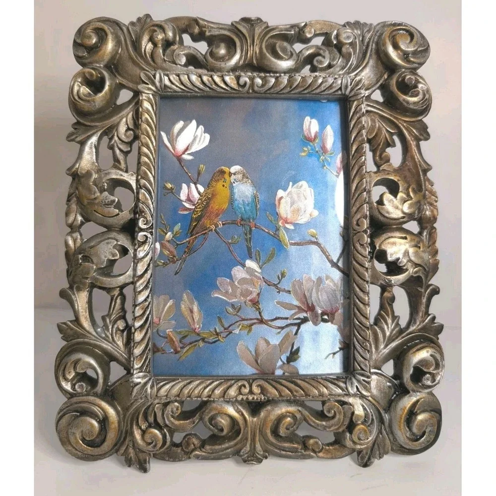 Belle Maison Champagne Rococo Frame 5x7 Easel Back Vintage Dufex‎ Print England