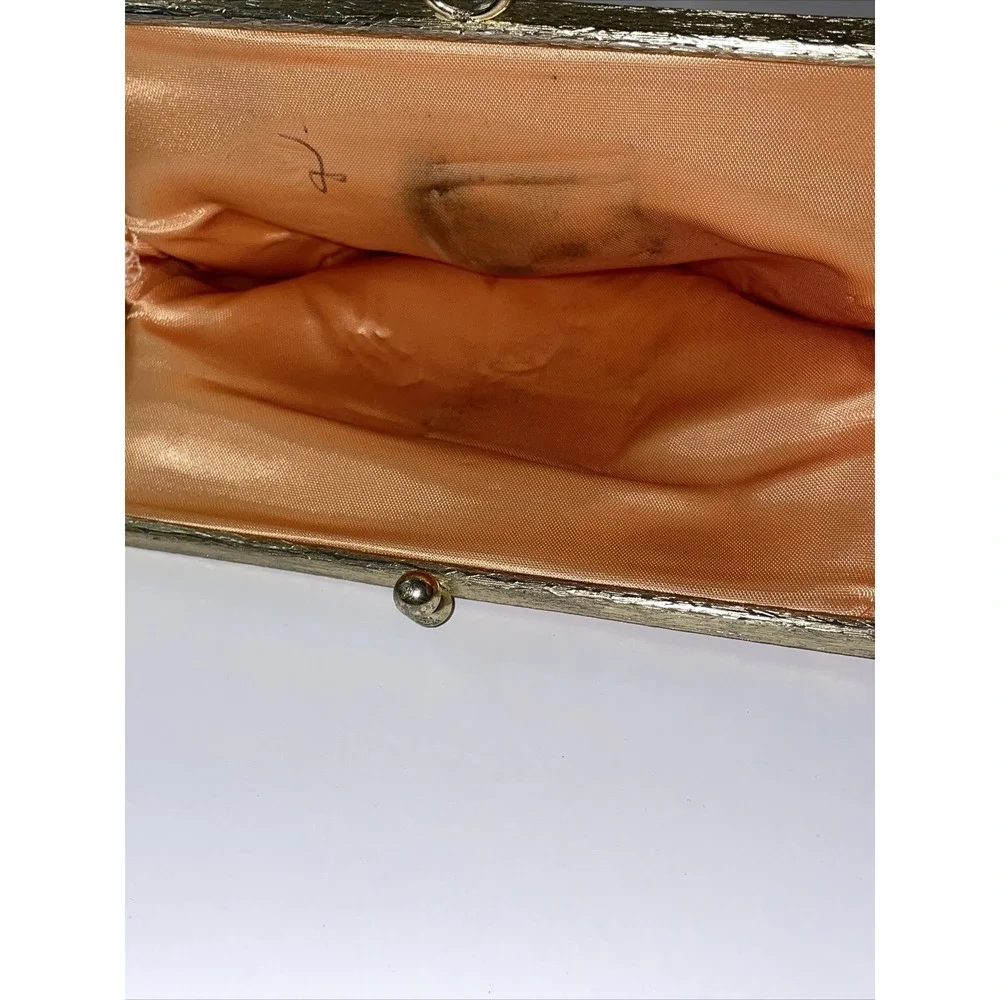 Vintage Sparkly Gold Handbag Purse Clutch 6