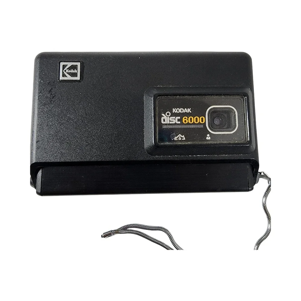 Kodak Disc 6000 Vintage Film Camera Black with Wrist Strap and‎ Film Cartridge