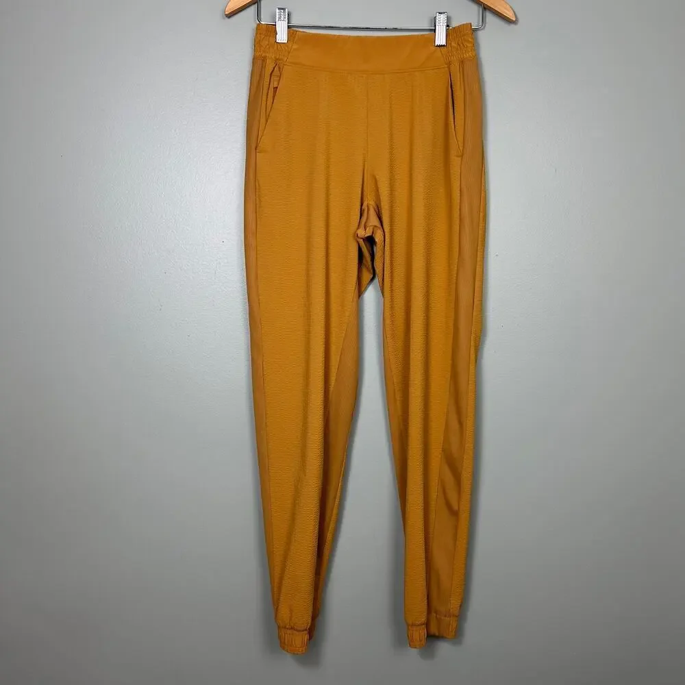 Athleta Textured Brooklyn Jogger Tuscan Gold Mustard Yellow size 0 XS Pants