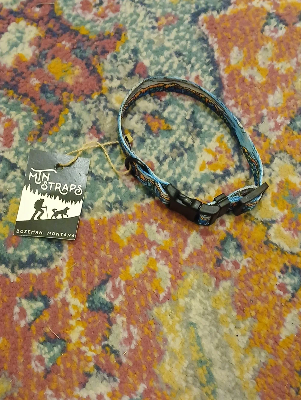 MUN Straps Blue Patterned Dog Collar