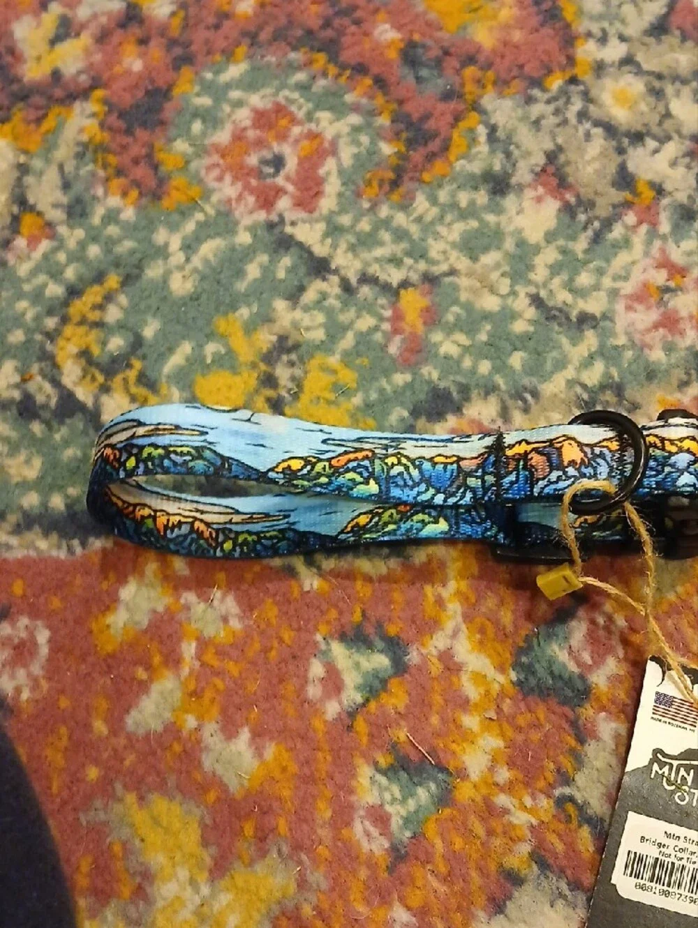 MUN Straps Blue Patterned Dog Collar