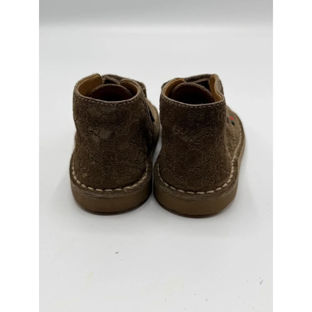 Gucci GG Monogram Suede Brown 271082 Toddler Size EU 20 -US 4.5C/5C