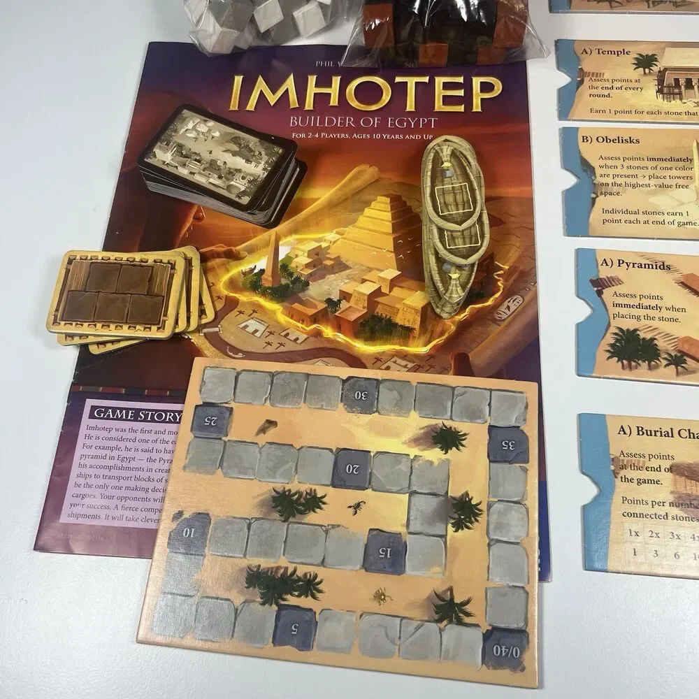 Imhotep Builder of Egypt Board Game by Thames & Kosmos - Gently Used 100%