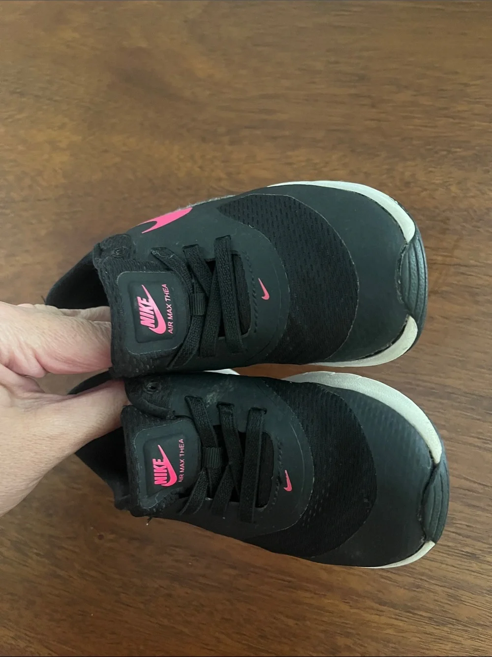 Nike Kids Black and Pink Air Max Thea Sneakers