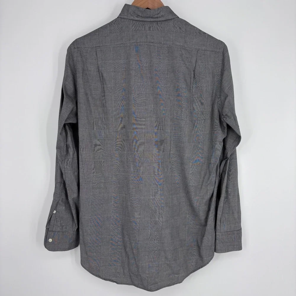 Polo Ralph Lauren Glen Plaid Button Down Shirt Mens M Grey Classic Fit Preppy