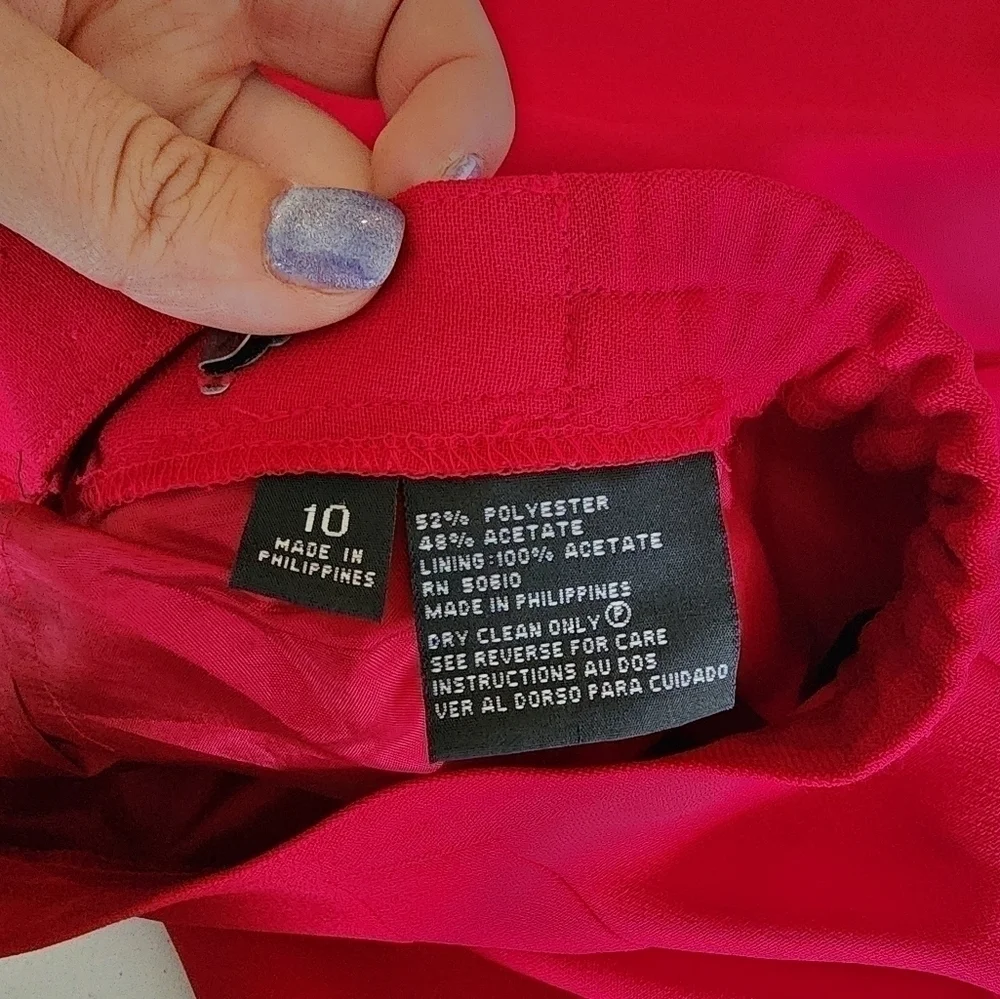 Vintage Kasper & Company ASL Red women's Skirt Size 10.