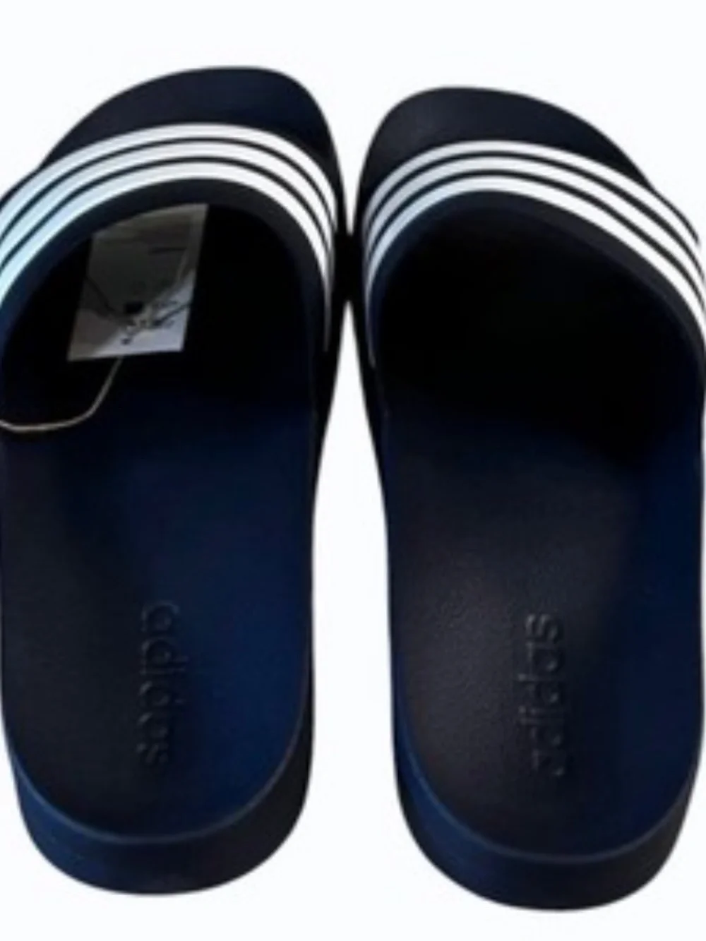 Adidas Adilette Mens Black White Stripe Shower Slides Size 15 Sandals