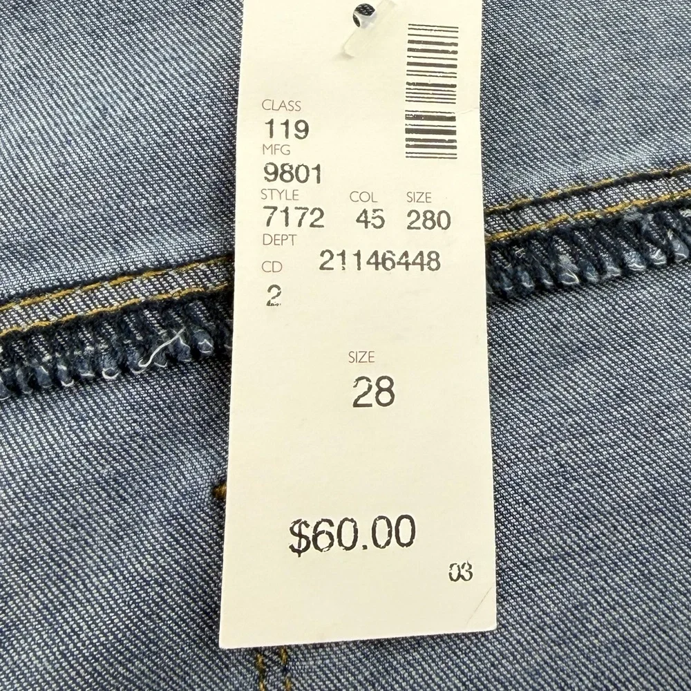 NWT Avenue Denim Crop Embroidered Ankle Jeans, Medium Wash, Women's 28W