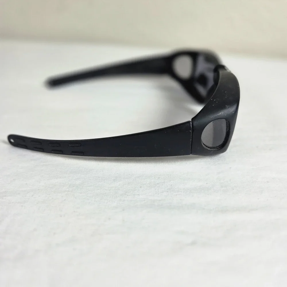 Polarized Fit Over Sunglasses Black Frame Smoke Lens Glare Blocking Fitover Wear