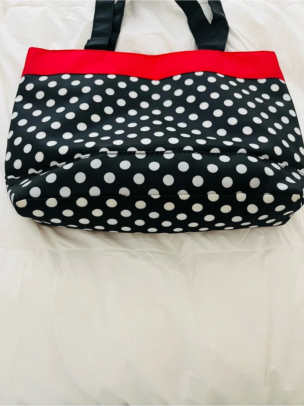 'Mickey Mouse Fabulous' Black & Red Polka Dot Tote Bag