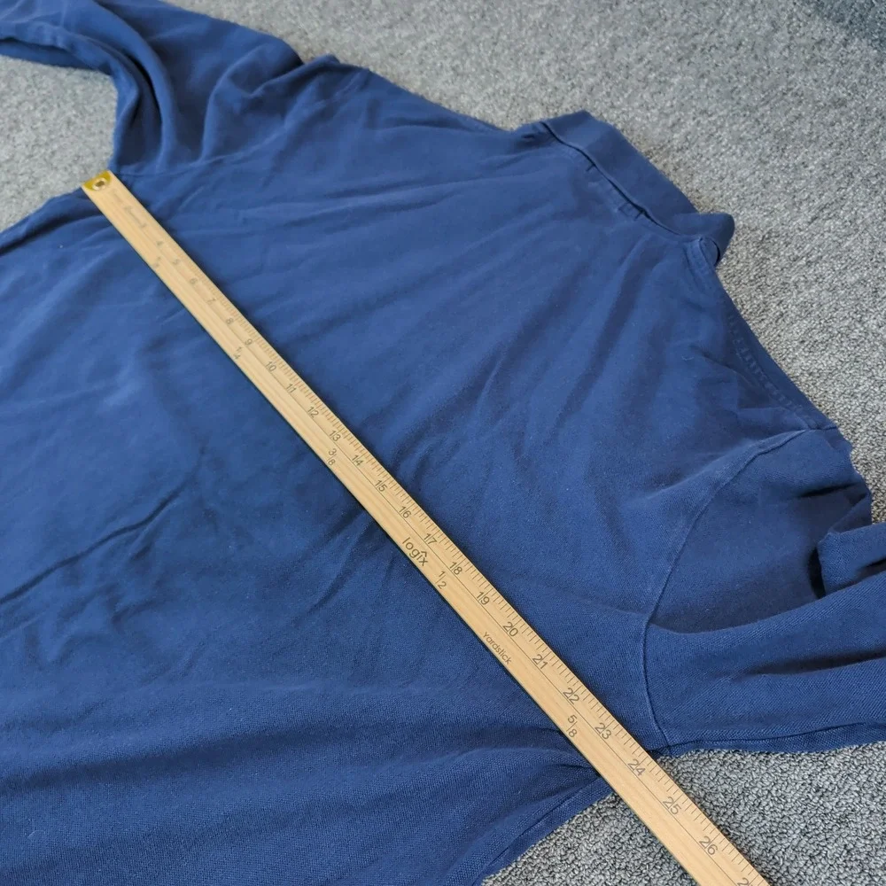 Polo Ralph Lauren Classic Long Sleeve Polo Shirt Mens XL Blue 100% Cotton Pique