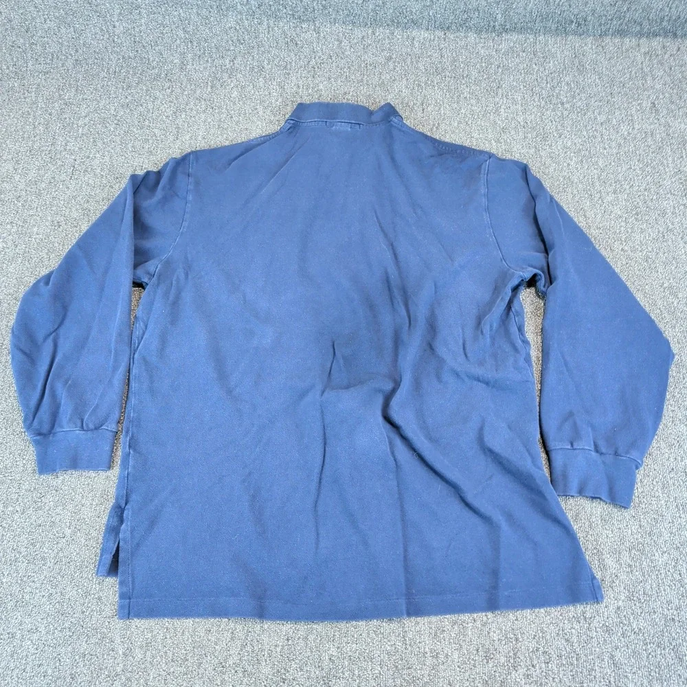 Polo Ralph Lauren Classic Long Sleeve Polo Shirt Mens XL Blue 100% Cotton Pique