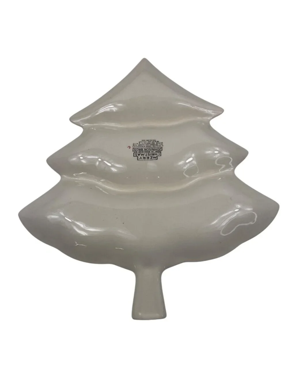 Johnson Bros Merry Christmas Tree-Shaped 3-Part Relish Serving Dish Festive