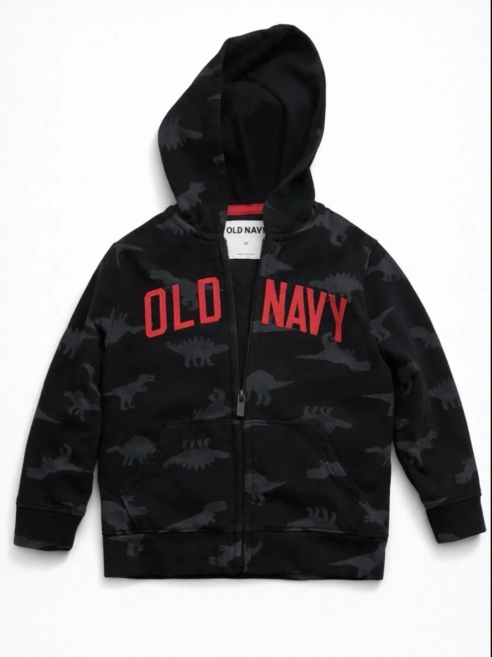 Old Navy Hoodie Boys 3T‎ Dinosaurs Full Zip Sweatshirt Jacket