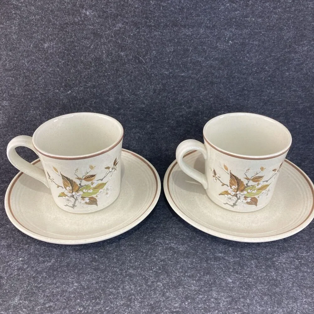 Set Of 2 Royal Doulton Wild Cherry Cup‎ & Saucer 565766 Made In England 1979 Vtg