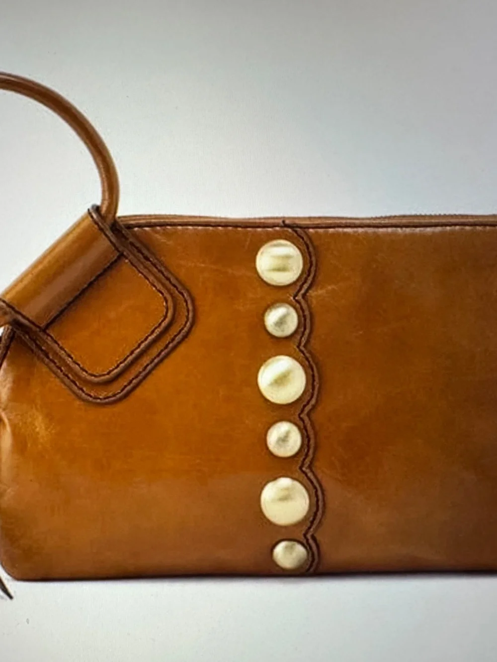 HOBO Sable Wristlet Clutch in Truffle & Antique Brass Studs.  New without tags.