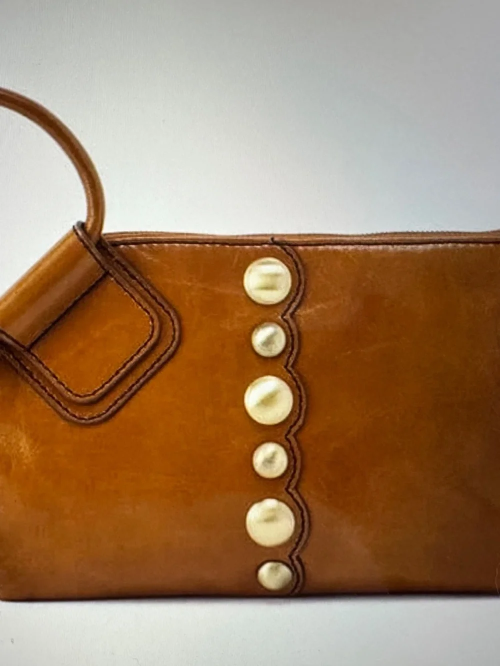 HOBO Sable Wristlet Clutch in Truffle & Antique Brass Studs.  New without tags.