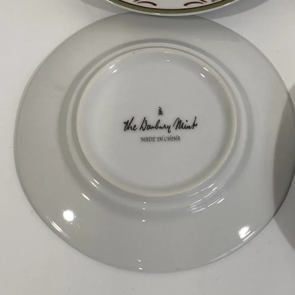 Danbury Mint Dog Bone Dinnerware Small Side Bread 6” Plate Set‎ Of (4)