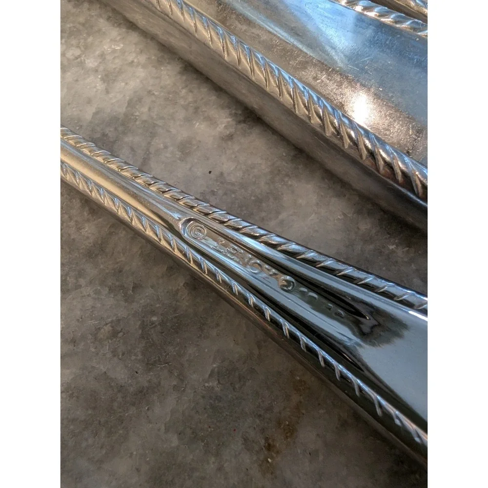4 Lenox TUDOR BEAD Stainless 18/10‎ Glossy Rope Edge Flatware