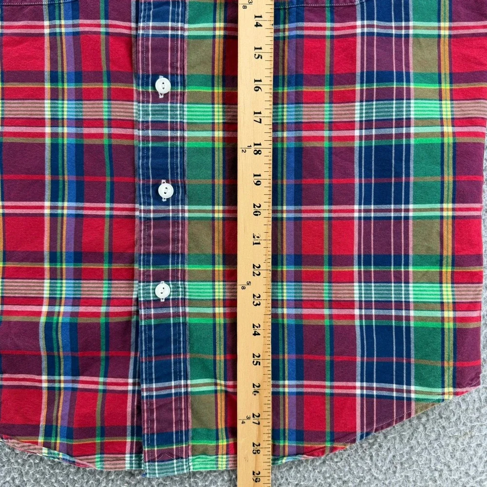 Polo Ralph Lauren Classic Fit Madras Plaid Button Down Shirt Multi Color Mens M