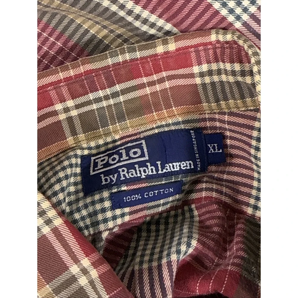 Polo Ralph Lauren‎ Shirt Mens Size Extra Large Double Chest Pocket Preppy Y2K