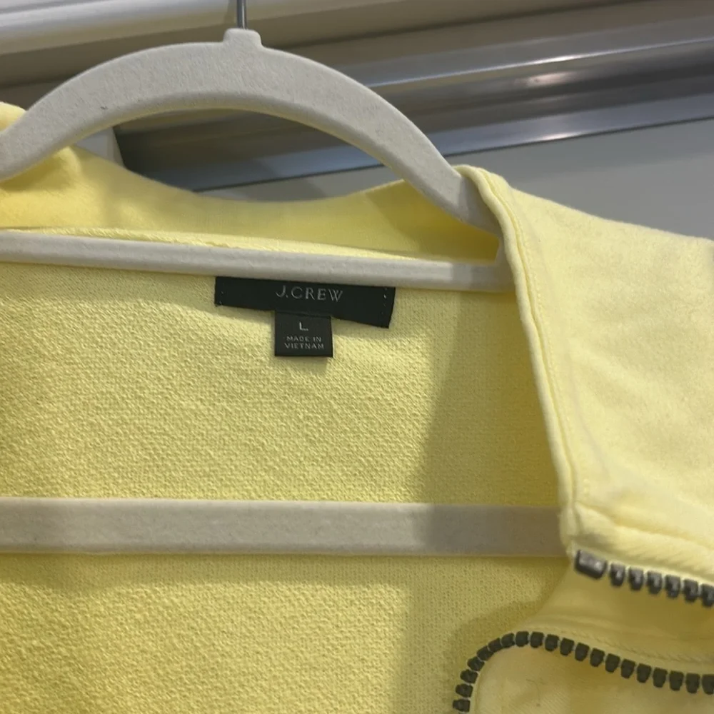 J Crew Magic Rinse Half Zip Sweatshirt Butter Yellow