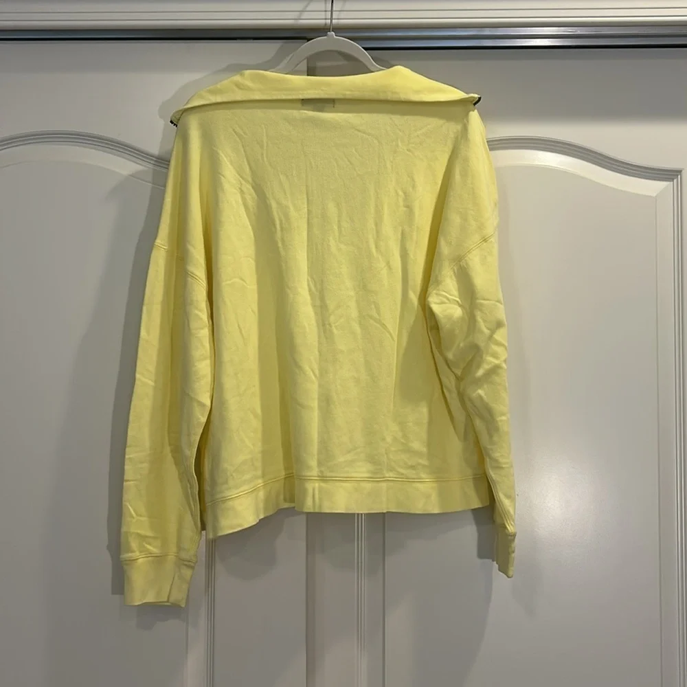J Crew Magic Rinse Half Zip Sweatshirt Butter Yellow