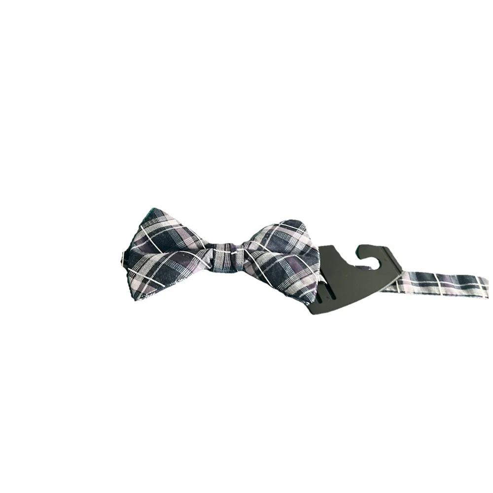 Jos A Bank Mens Blue PurplePlaid Bowtie Adjustable Formal Wedding Party Prom NWT