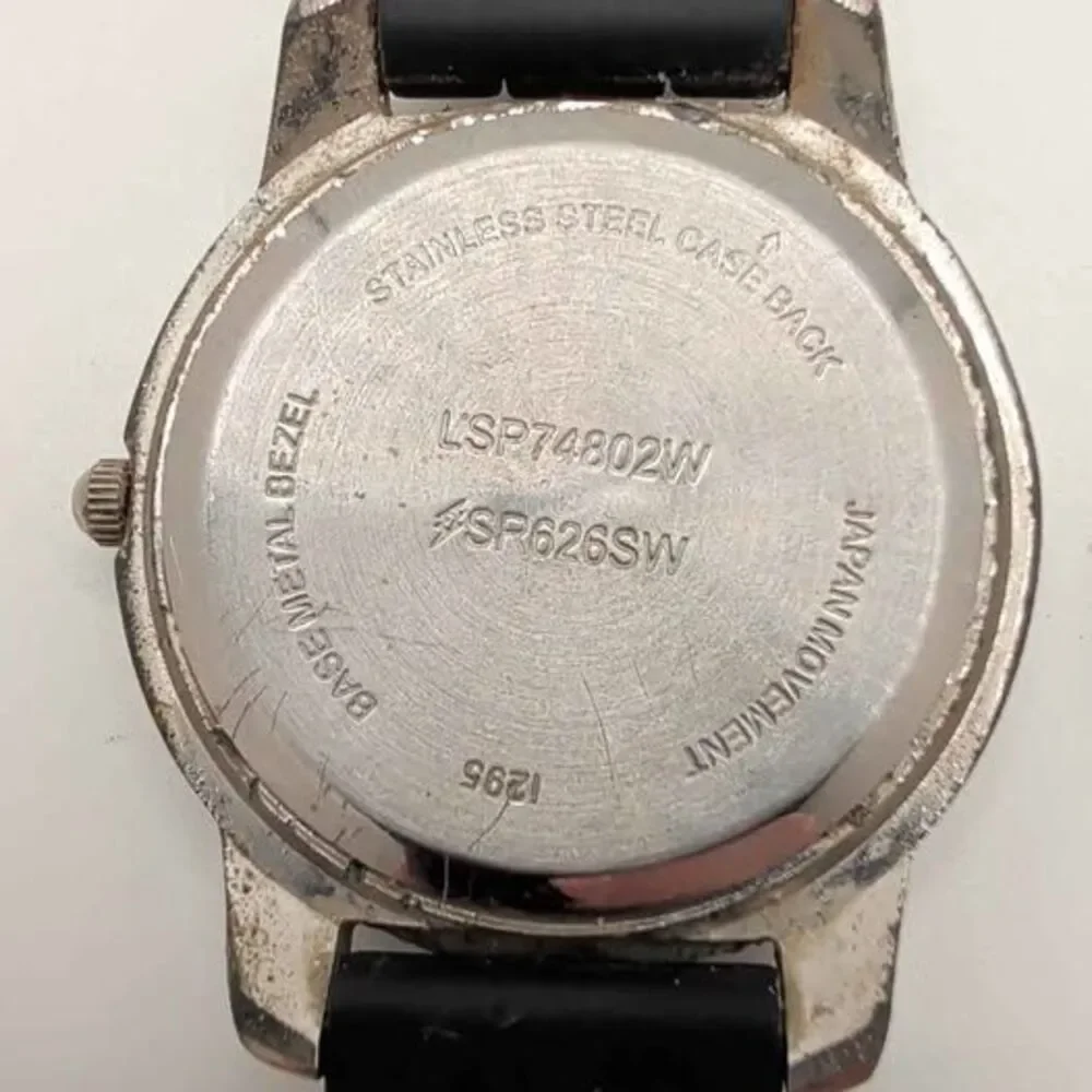 Rainbow Dial Watch Women Large Face Colorful Numbers Black Band New Battery 377