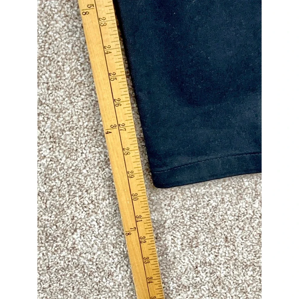 Zara Straight Fit Pleated Chino Pants Mens 32 Black Cotton Office Dark Academia