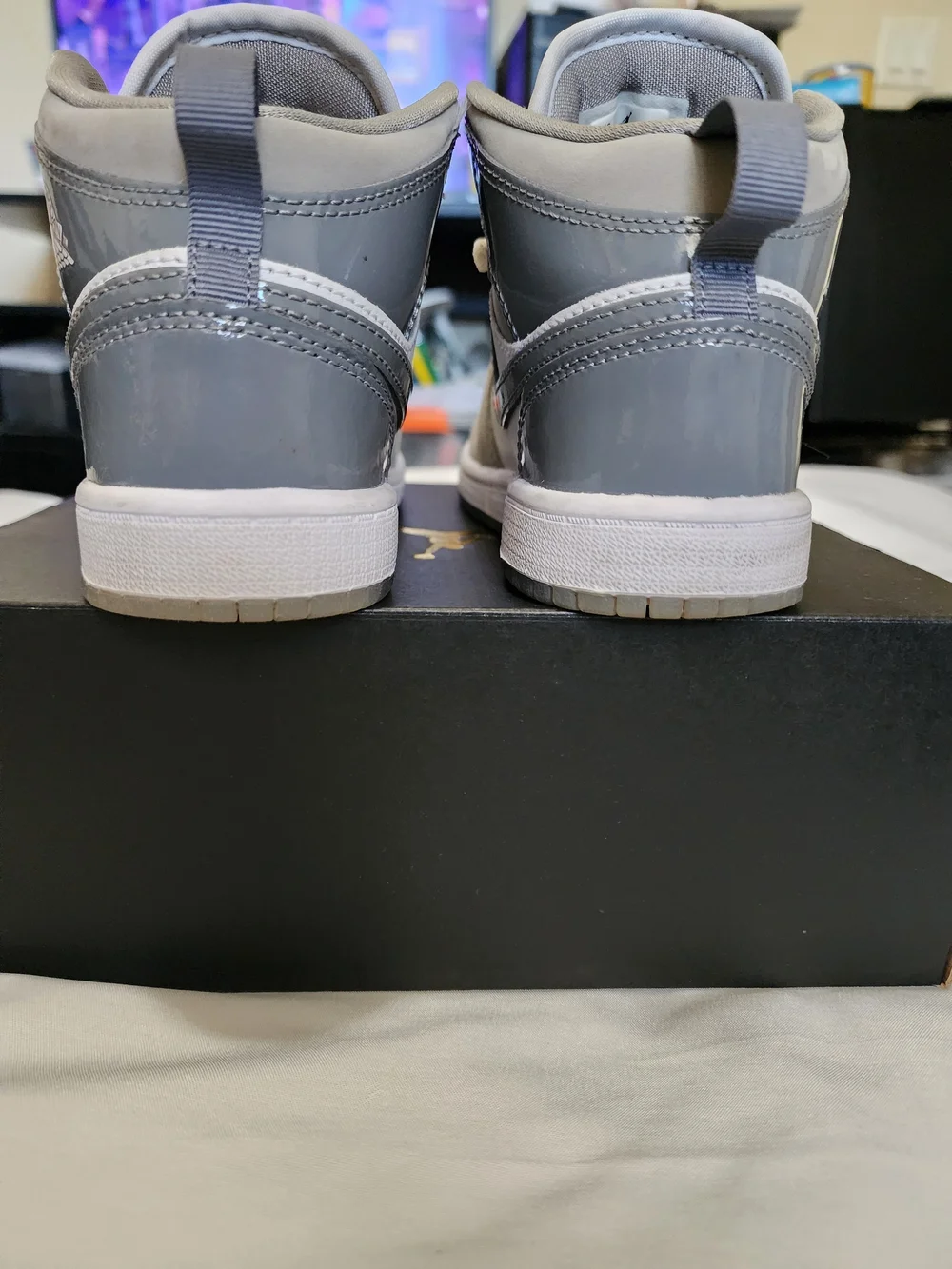Air Jordan High Top Sneakers in White & Gray