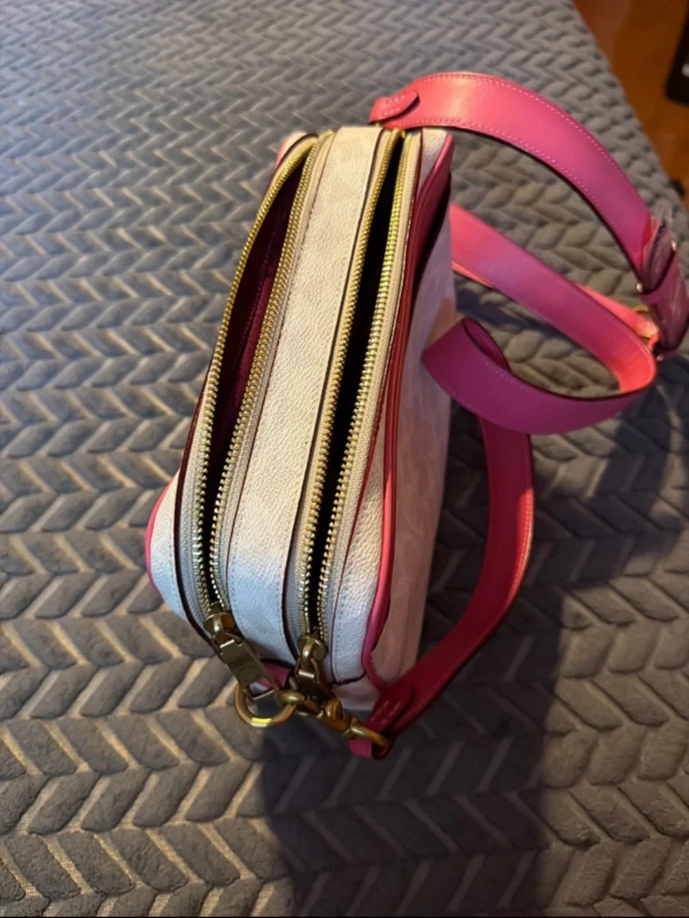 Coach Women’s Two-Tone Pink Leather Crossbody Bag